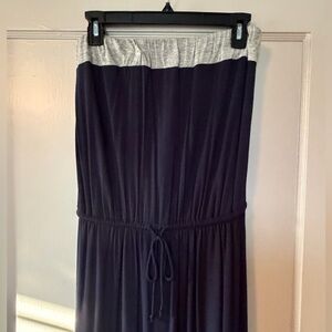 J. Crew Strapless Dress in Navy and Gray